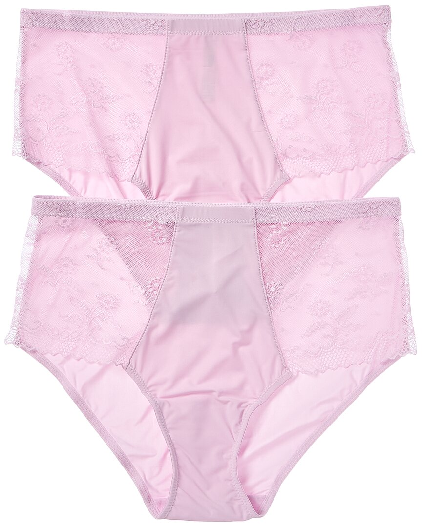 Skarlett Blue Set Of 2 Lacy High-rise Briefs In Pink