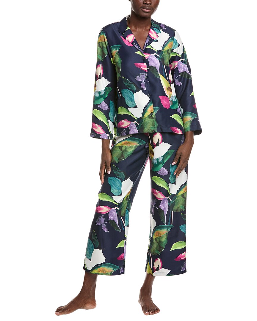 Natori 2pc Pant & Shirt Sleep Set In Green