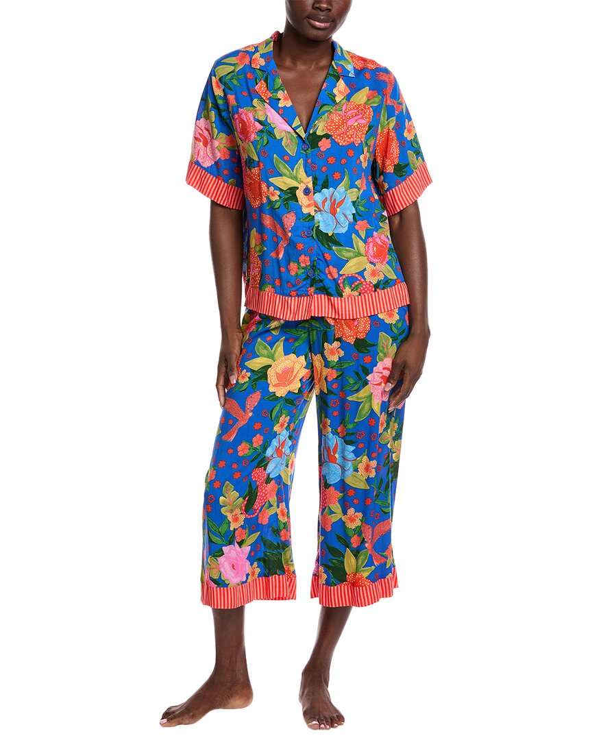 Room Service 2pc Georgia Cropped Pajama Set In Multi
