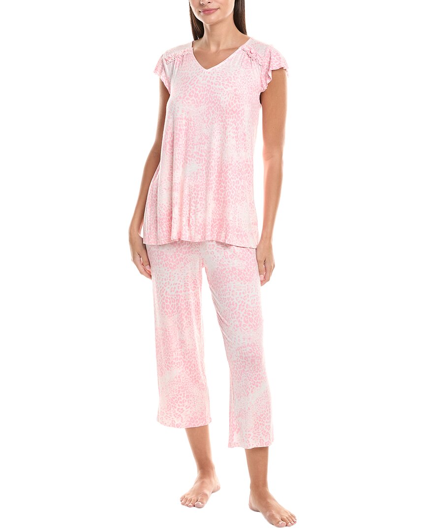 Ellen Tracy 2pc Top & Pant Pajama Set In Pink