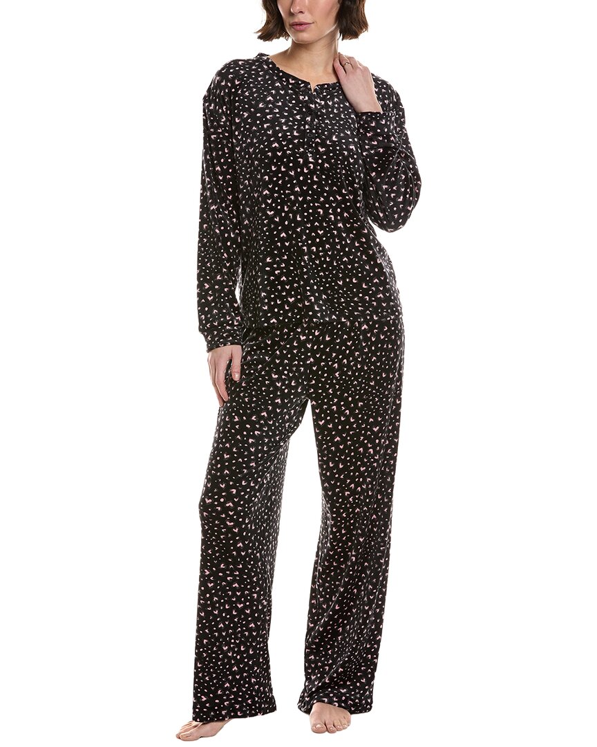 40 Winks 2pc Printed Pajama Set In Black