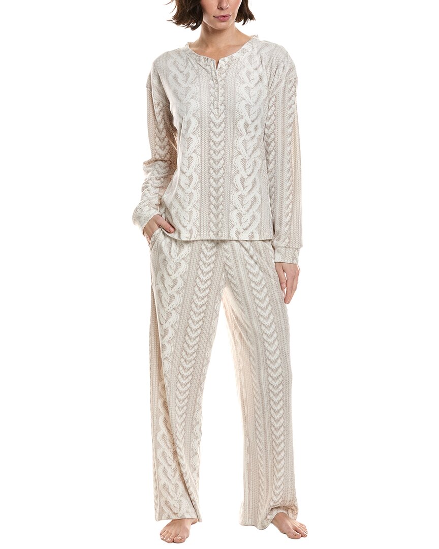 40 Winks 2pc Printed Pajama Set In Neutral