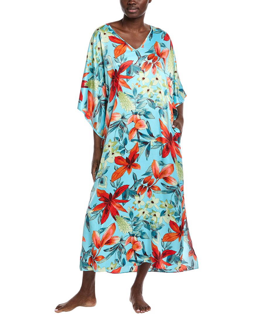 N Natori Tropical Breeze Caftan In Blue