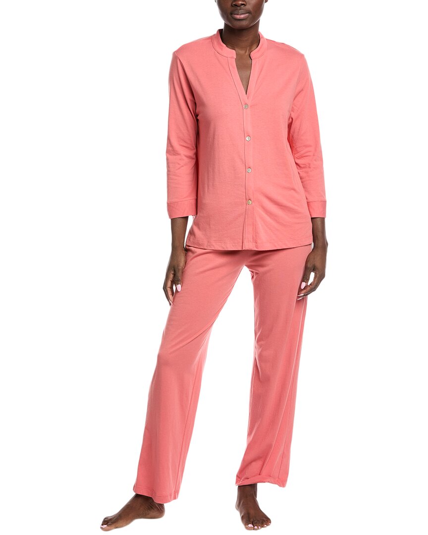 N Natori 2pc Breeze Mandarin Pajama Set In Brown