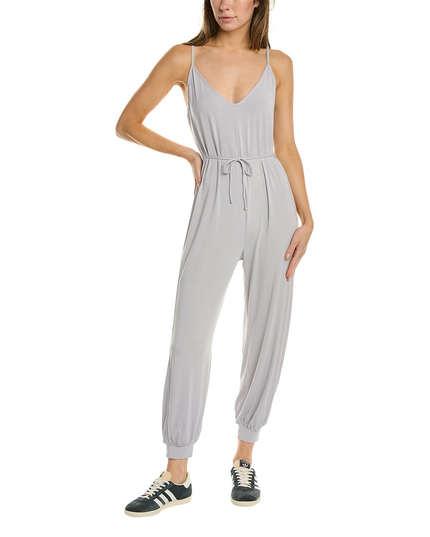 Shop Eberjey Finley The Knotted Jumpsuit In Grey
