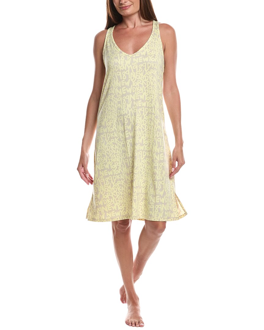 Dkny Short Chemise In Yellow