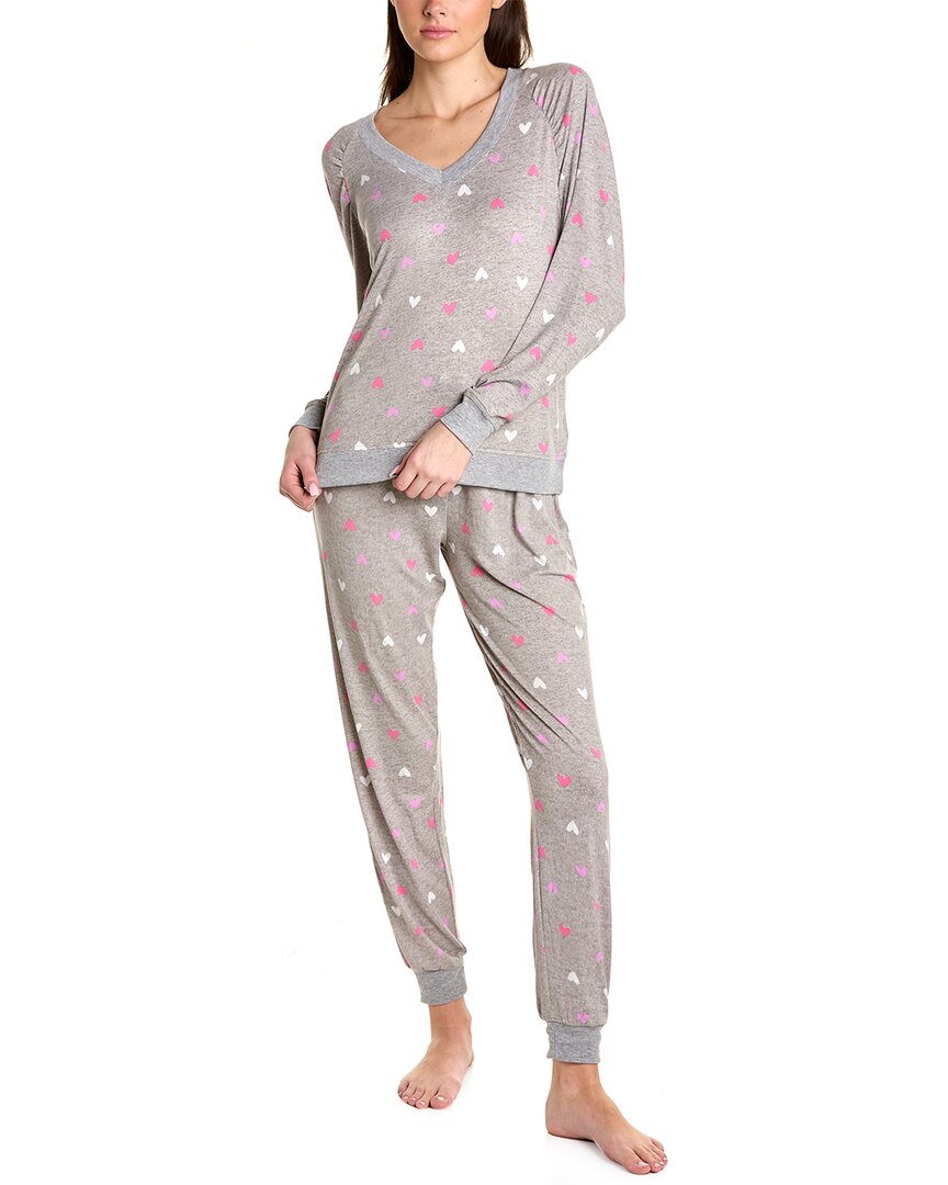 Splendid Raglan Long Sleeve Top & Joggers Pajamas In Nocolor