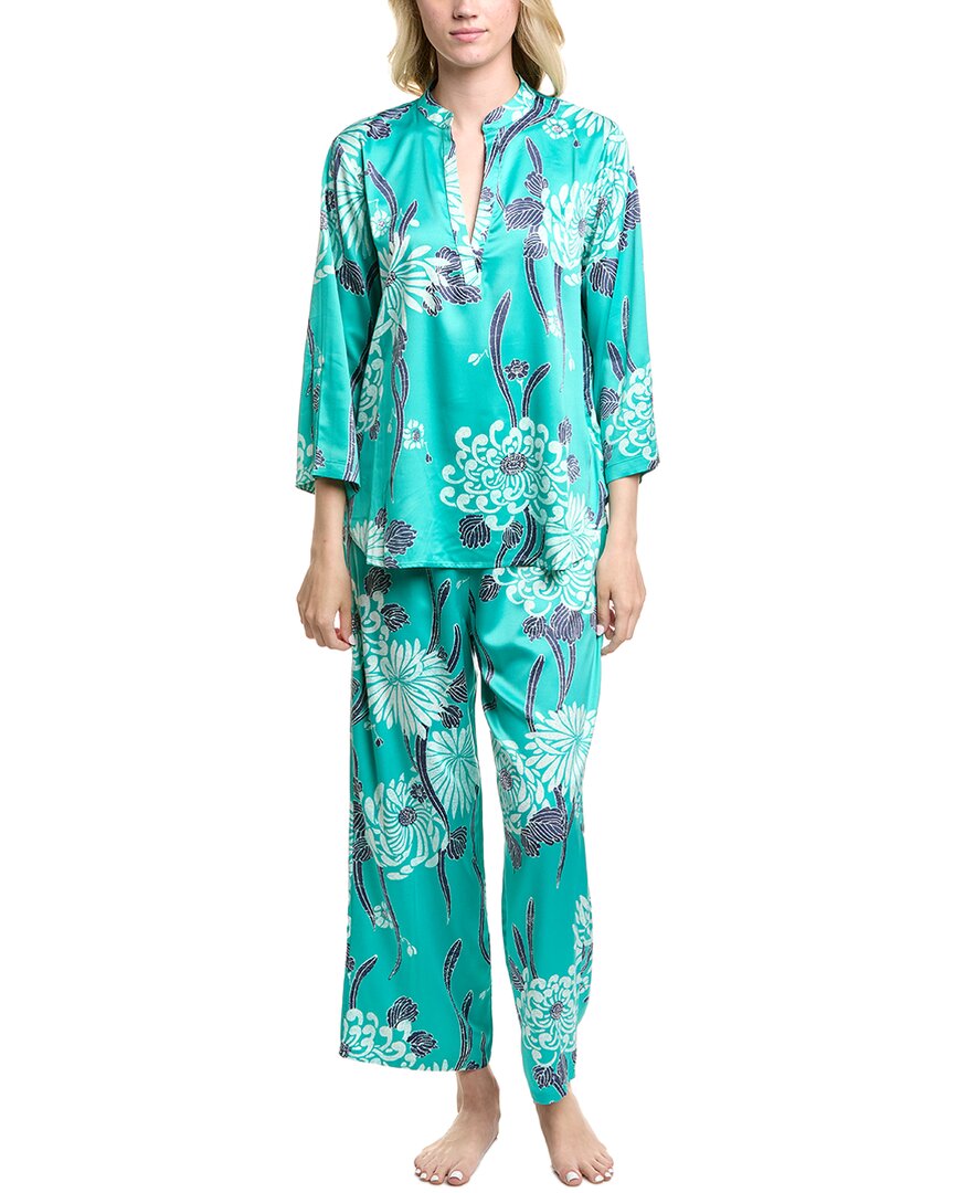 N Natori Taipel Geo Ruby & Gold Print Pj Set