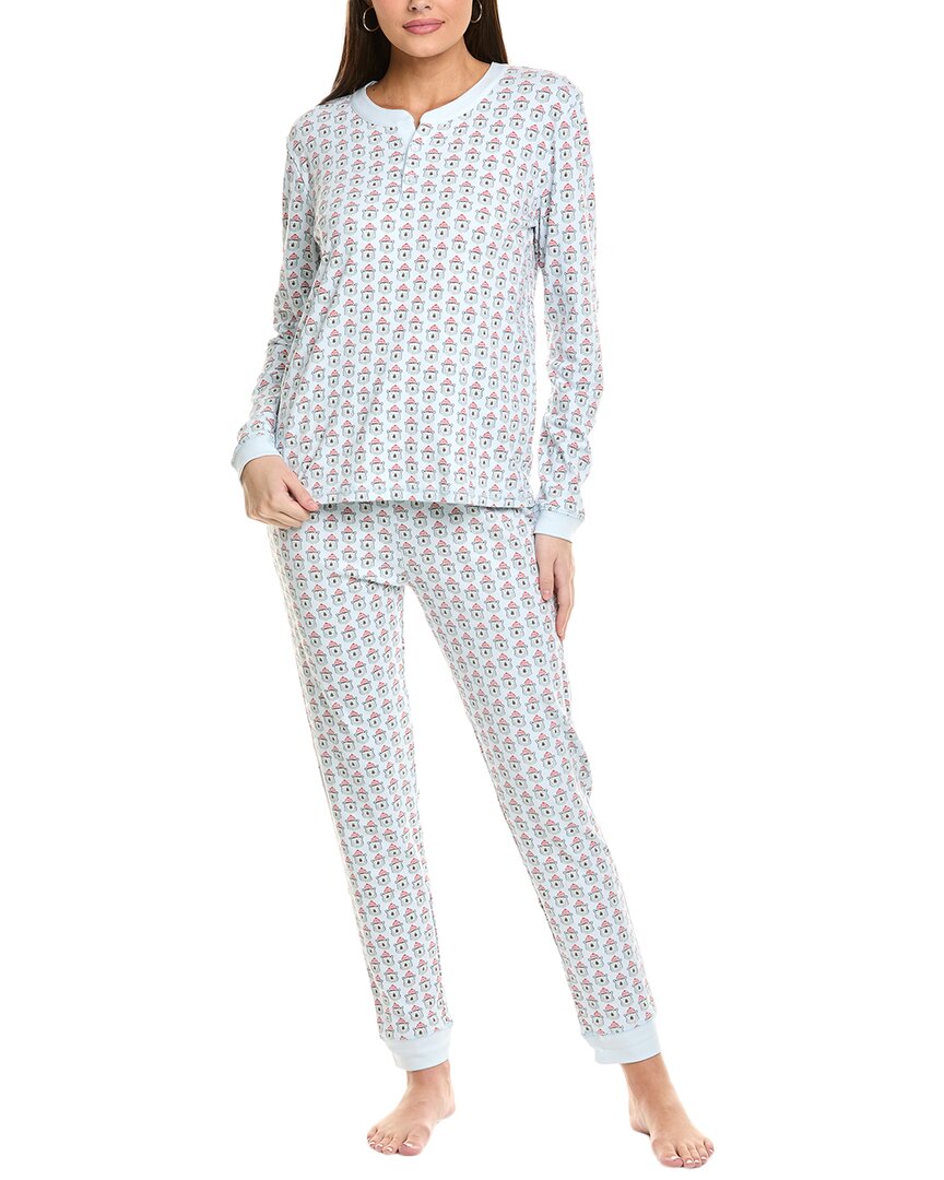 Ro's Garden 2pc Frosty Bear Pajama Set In Blue