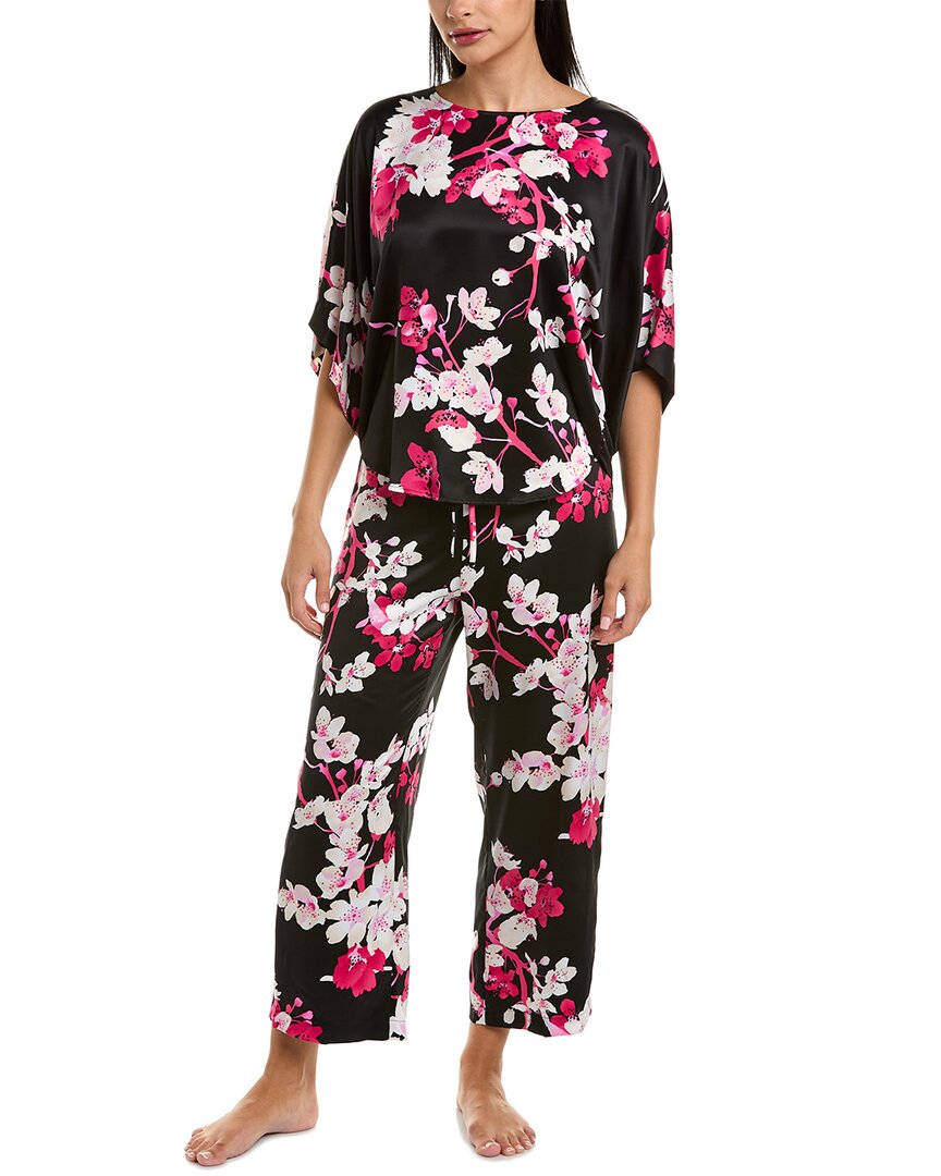 Shop Natori 2pc Kyoto Pajama Set In Black