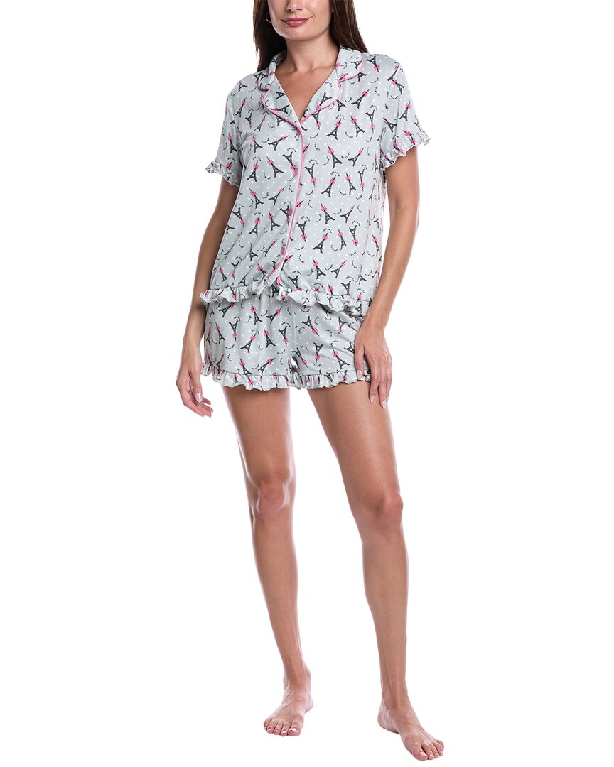 Sugar 2pc Shirt & Short Set In Gray