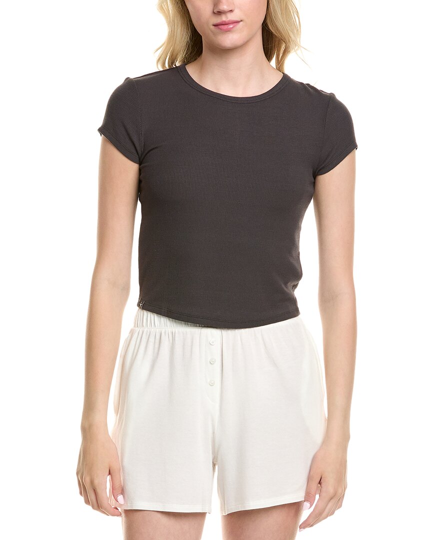 Barefoot Dreams Malibu Collection Ultra Soft Rib Cropped T-shirt