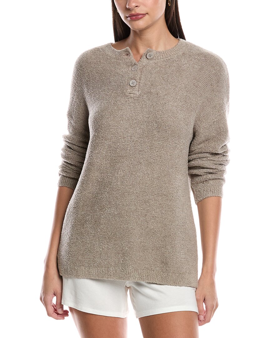 Barefoot Dreams Cozychic Lite Textured Pullover In Brown