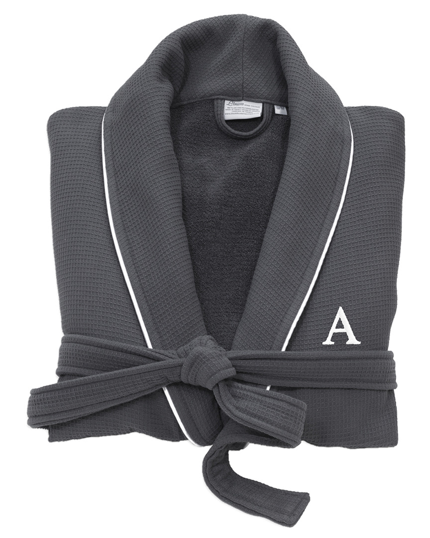Linum Home Textiles Monogrammed Waffle Terry Bathrobe, (a-z)
