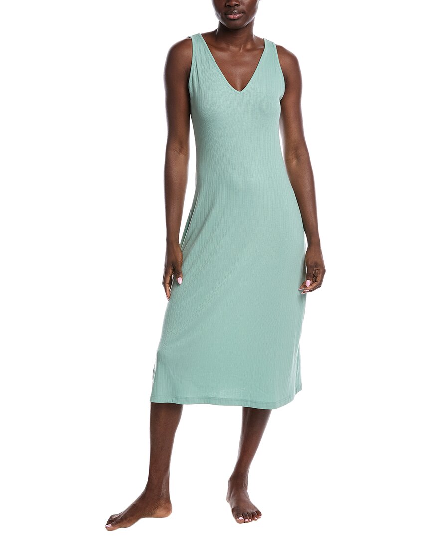 N Natori Soothe Rib Slip Dress In Green