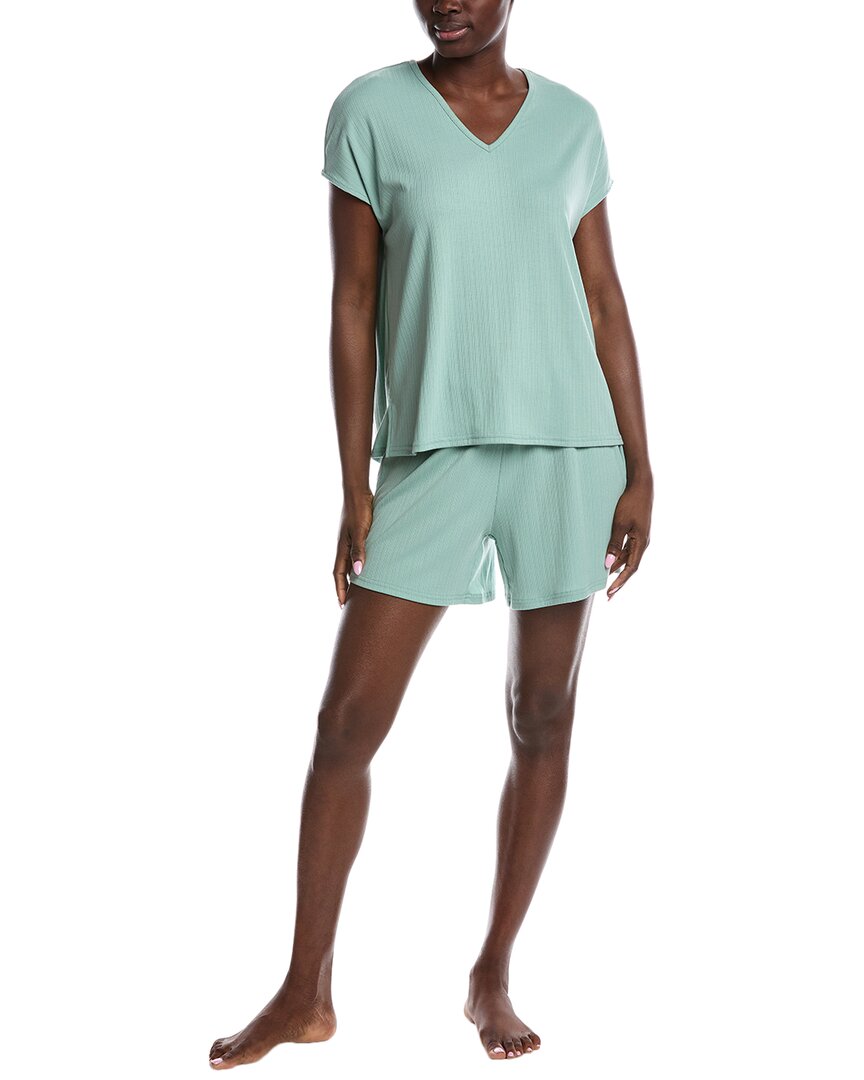 N Natori 2pc Sooth Pajama Short Set In Green