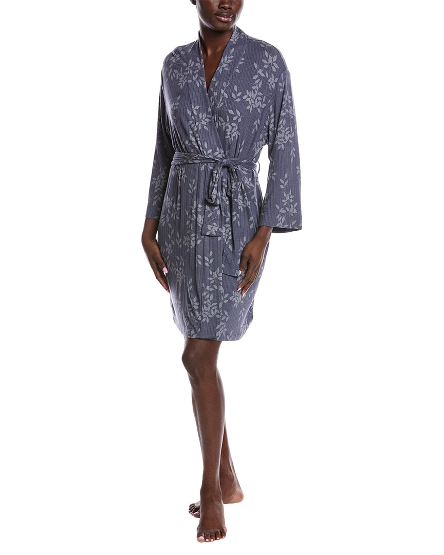 Natori Edit Aria Printed Rib Robe In Gray