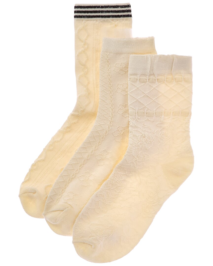 Stems Intarsia Knit Crew Socks Set Of Three