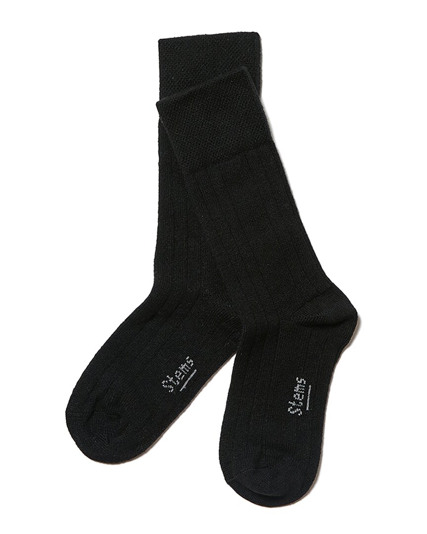 Stems Cashmere-blend Socks In Black