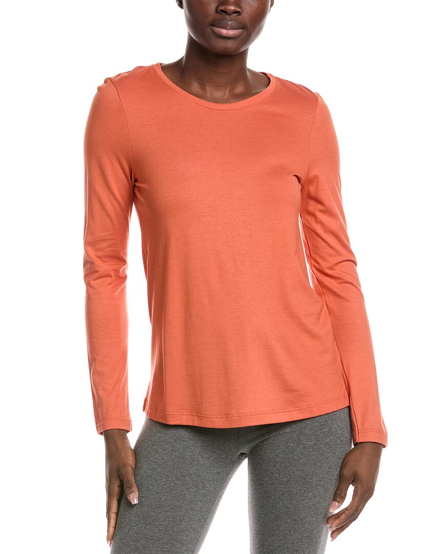 Hanro Relaxed Linen-blend Round Neck Top In Pink