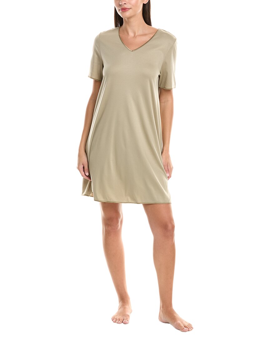 Hanro V-neck Nightgown In Green