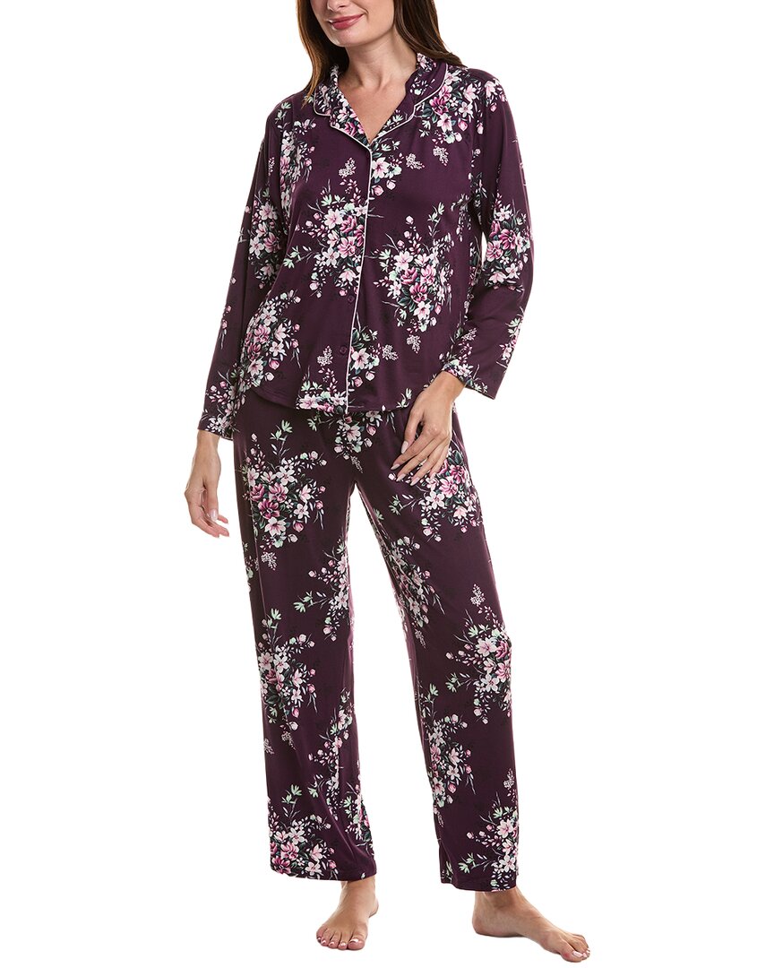 Flora By Flora Nikrooz 2pc Printed Top & Pant Sleep Set In Purple