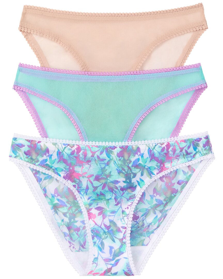 On Gossamer Ongossamer Set Of 3 Mesh Hip Bikini In Multi