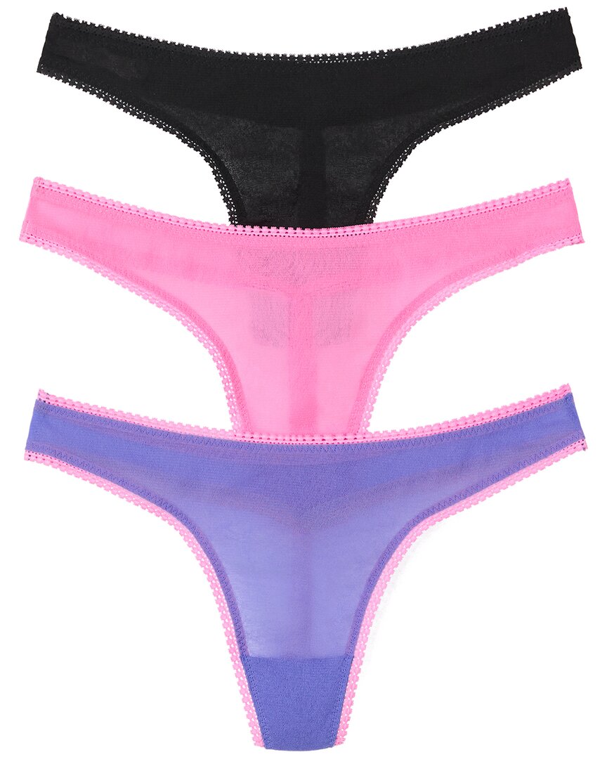 On Gossamer 3pk Gossamer Mesh Hip G Thong Underwear In Multi