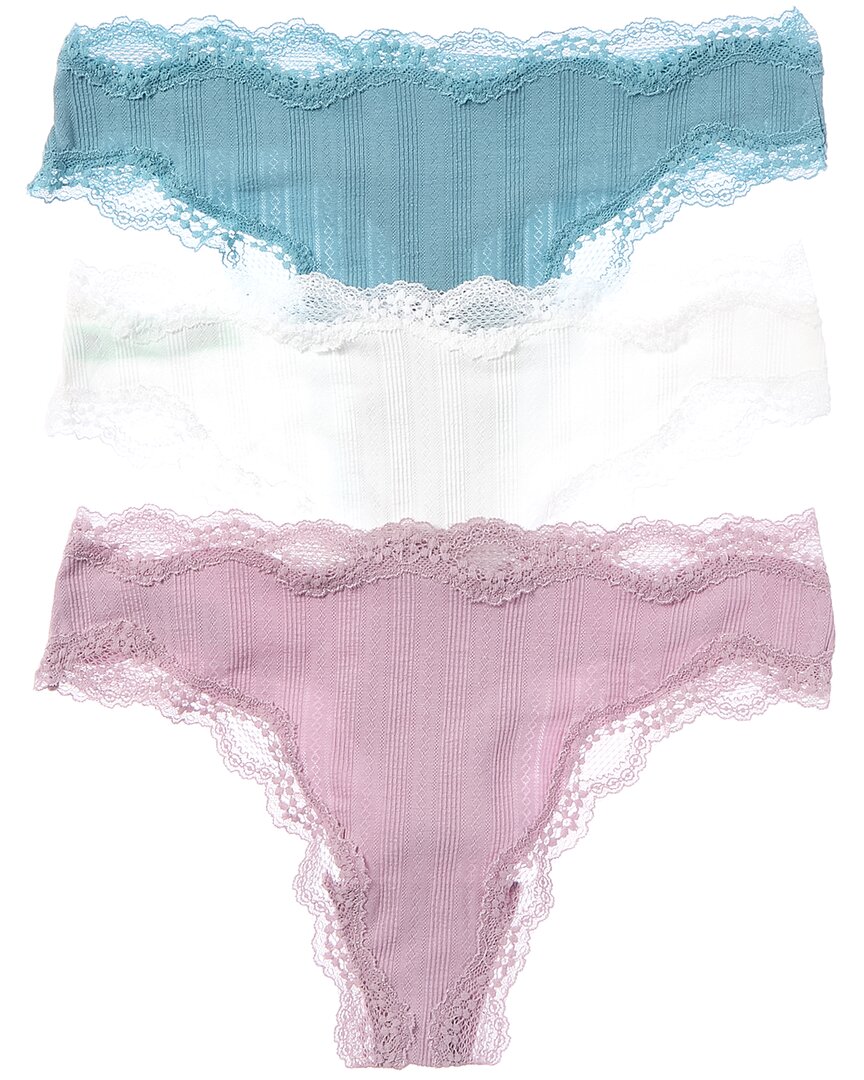Honeydew 3pk Lorelai Pointelle Hi-cut Thong In Multi