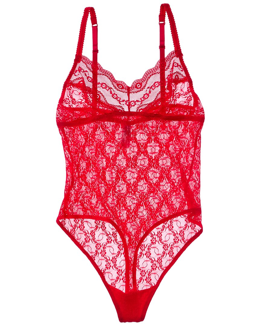 B.tempt'd By Wacoal Lace Kiss Bodysuit In Red