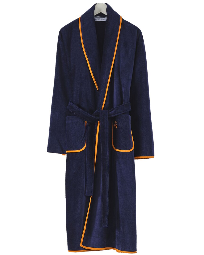 Brooks Brothers Contrast Frame Bathrobe In Navy
