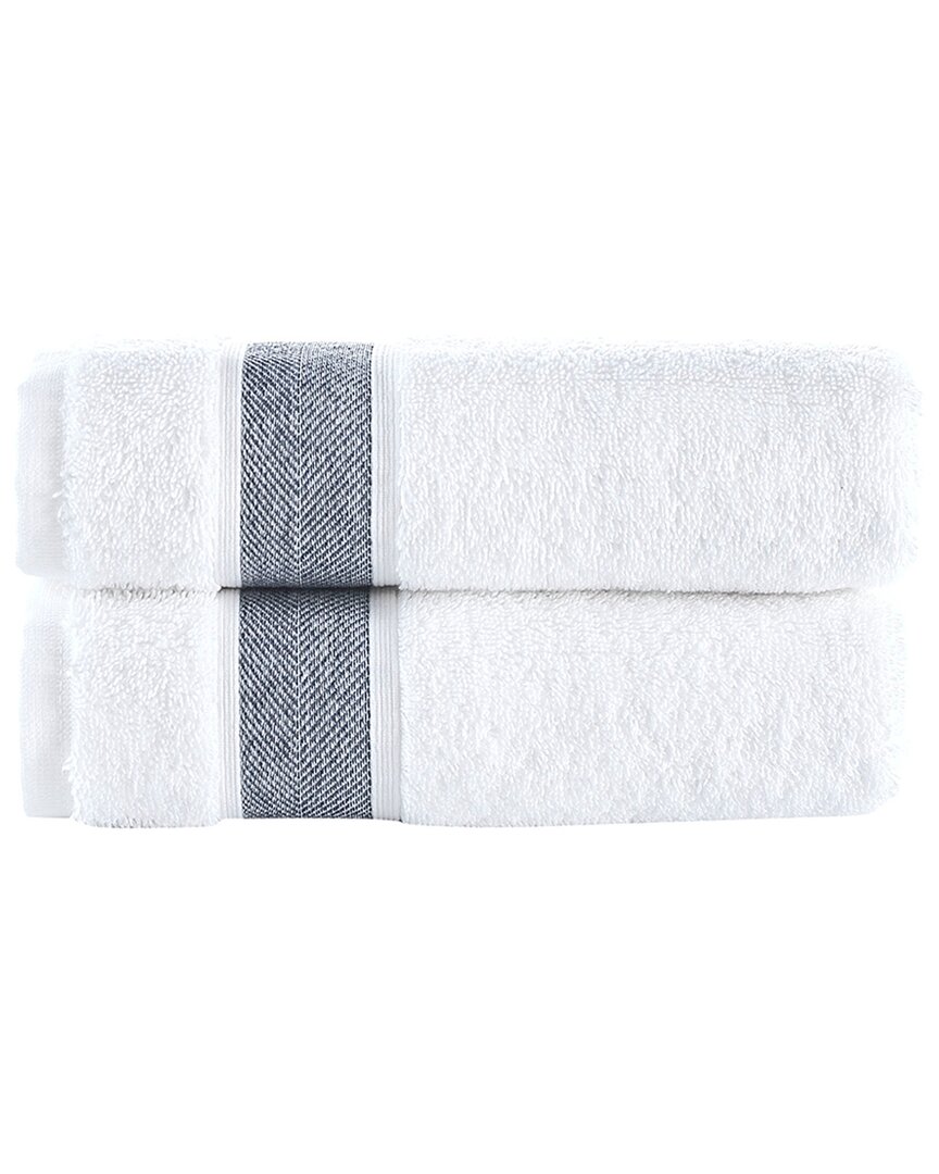Brooks Brothers Ottoman Rolls 2pc Hand Towels In Navy