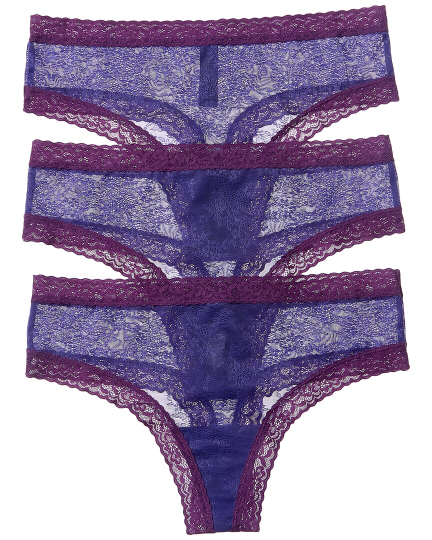 Natori 3pk Escape Thong In Blue