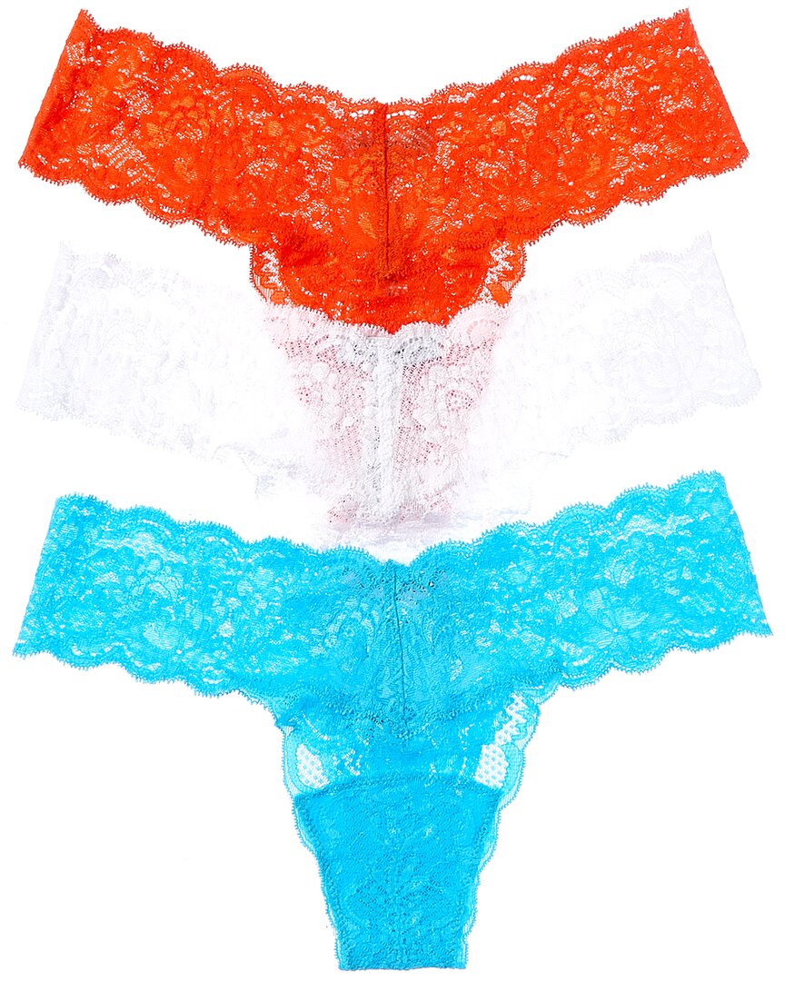 Cosabella Never Say Never Set Of 3 Low-rise Thong In Multi