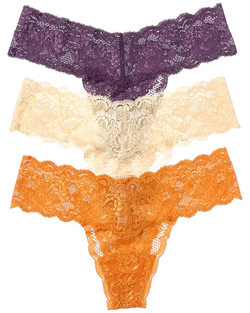 Cosabella Never Say Never Set Of 4 Low-rise Thong In Multi