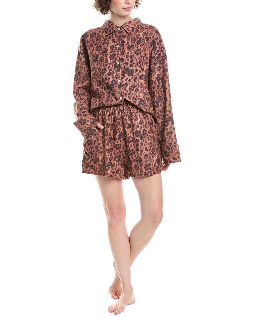 Free People X Intimately Fp Early Morning Sleep Set In Animal Print
