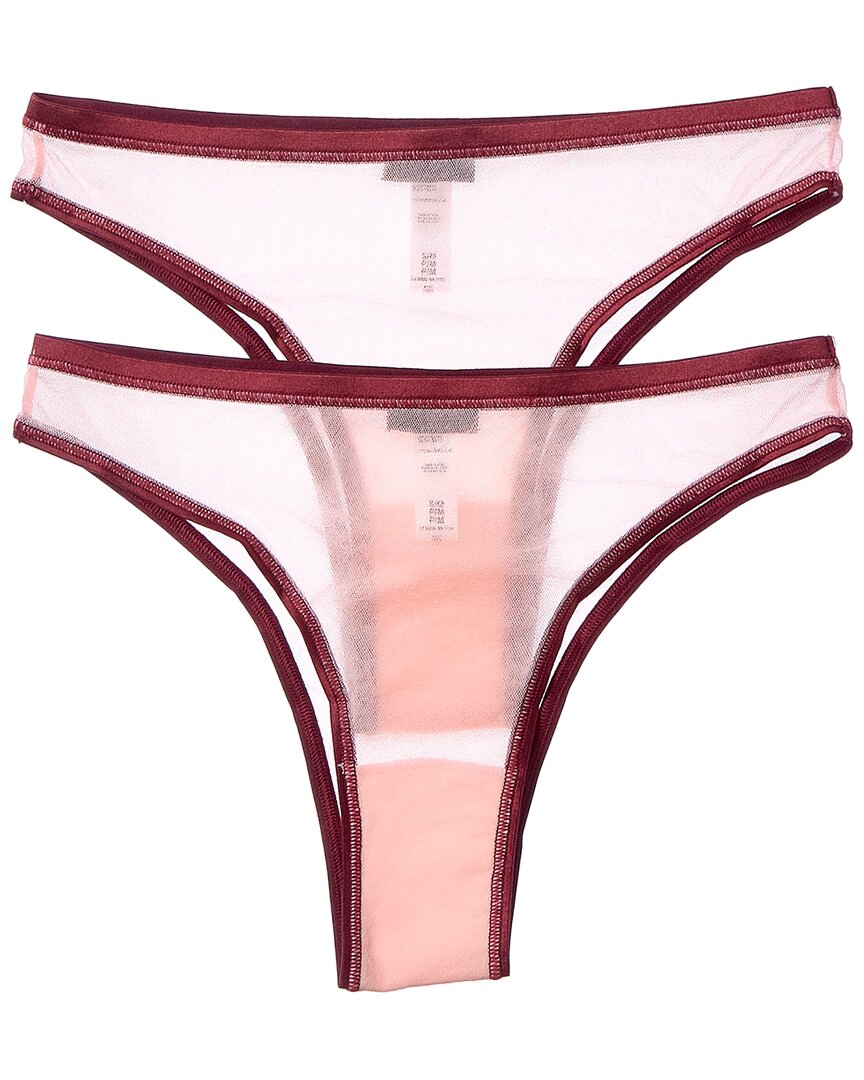 Cosabella 2pk Soire Confidence 2tone Brazilian Minikini In Burgundy