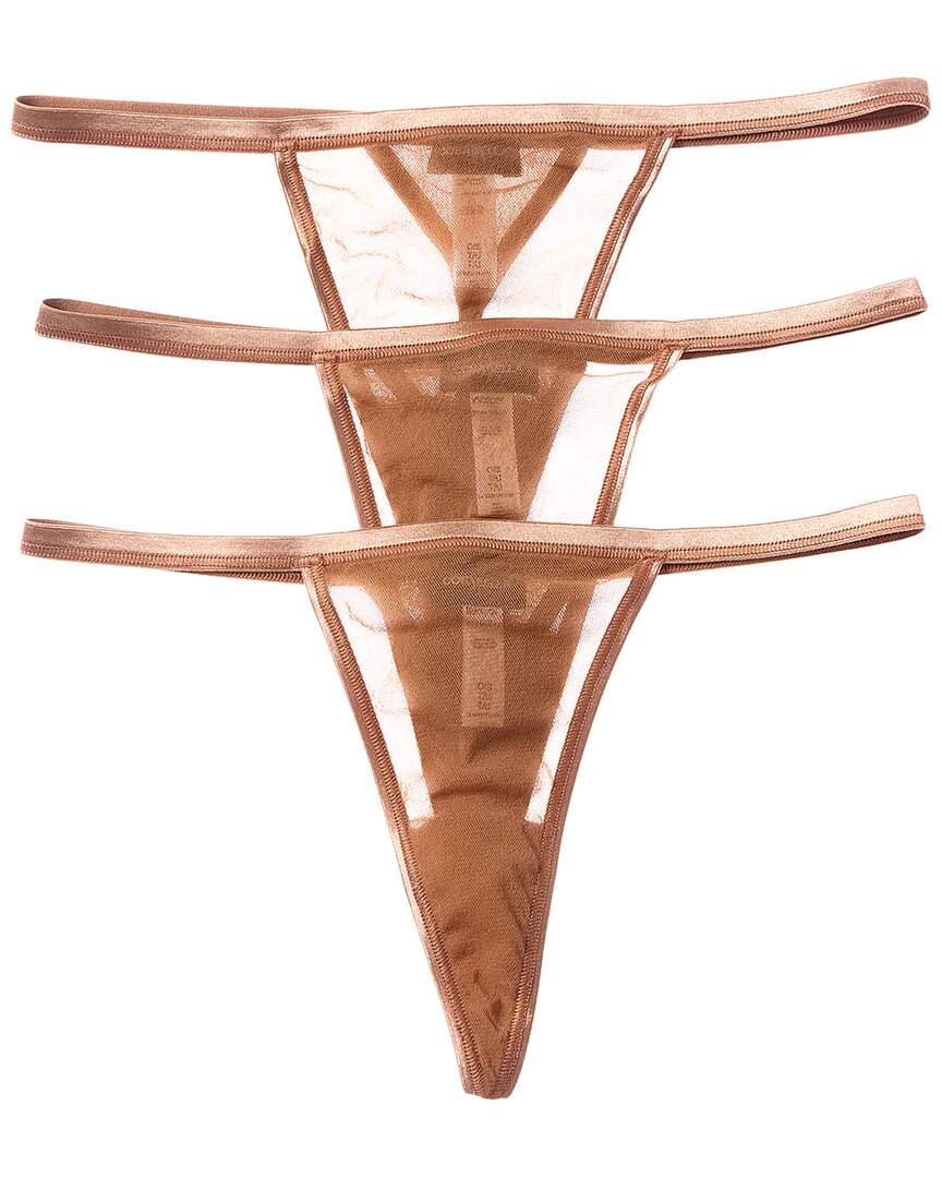 Cosabella 3pk Soire Confidence G-string In Brown