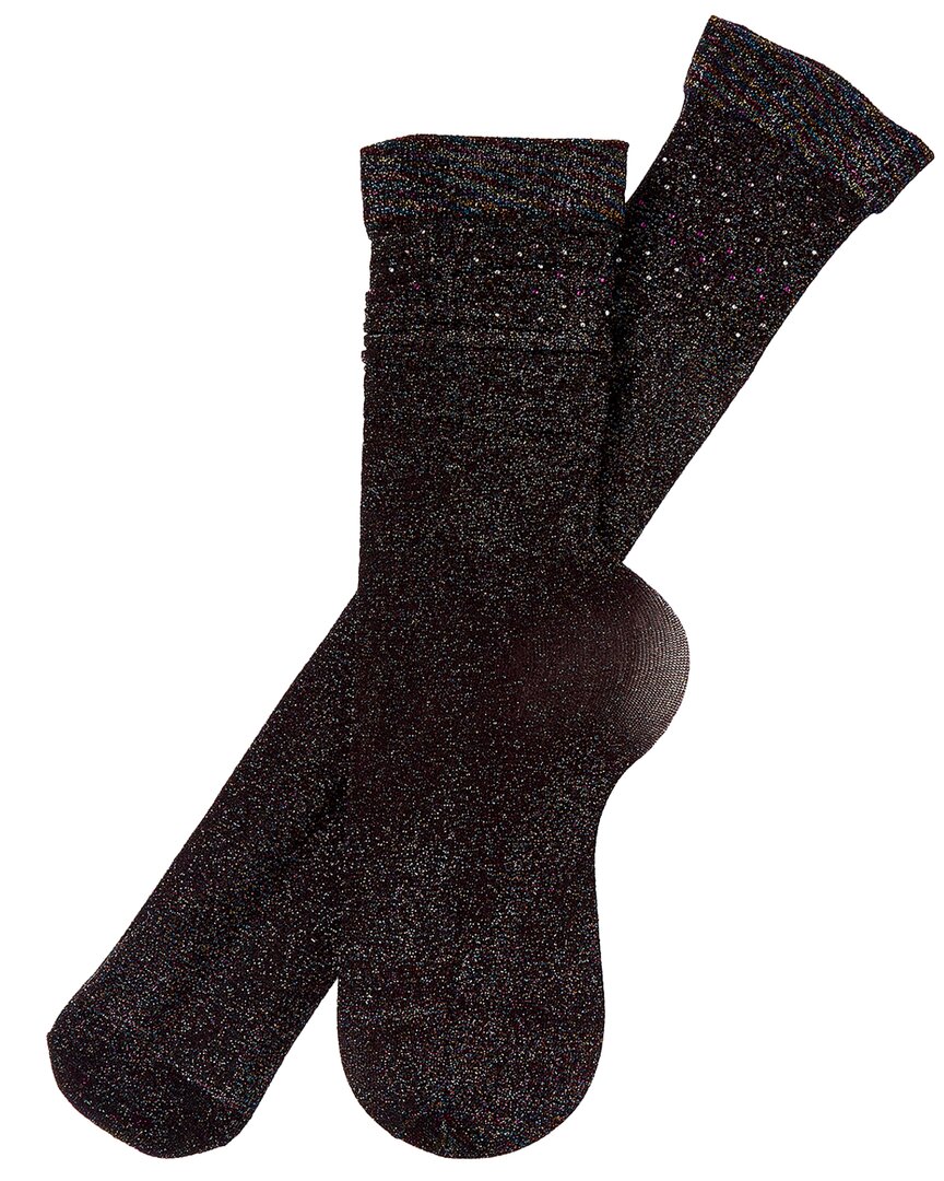 High Heel Jungle Baby Shimmer Knee Socks In Black