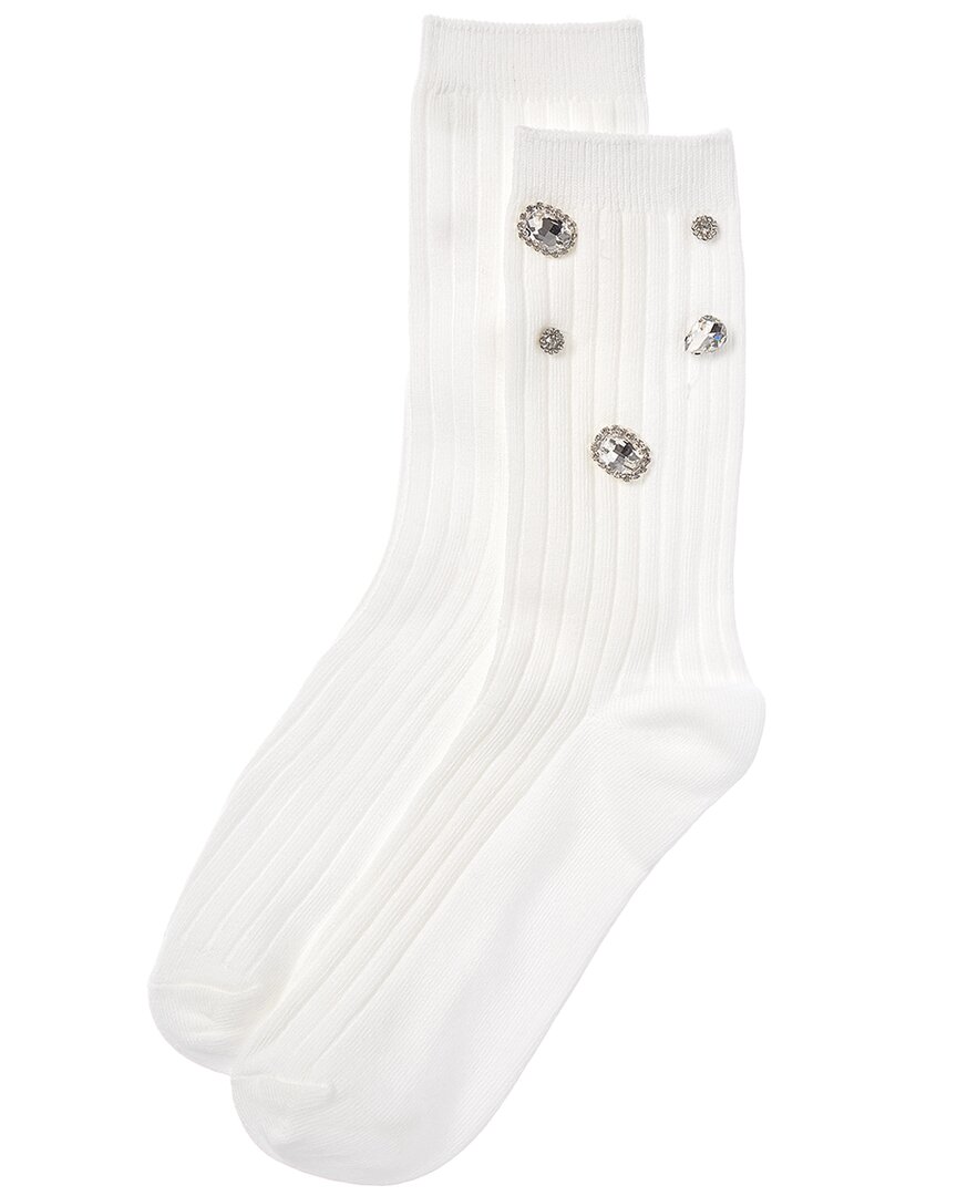 High Heel Jungle Kate Gem Socks In White