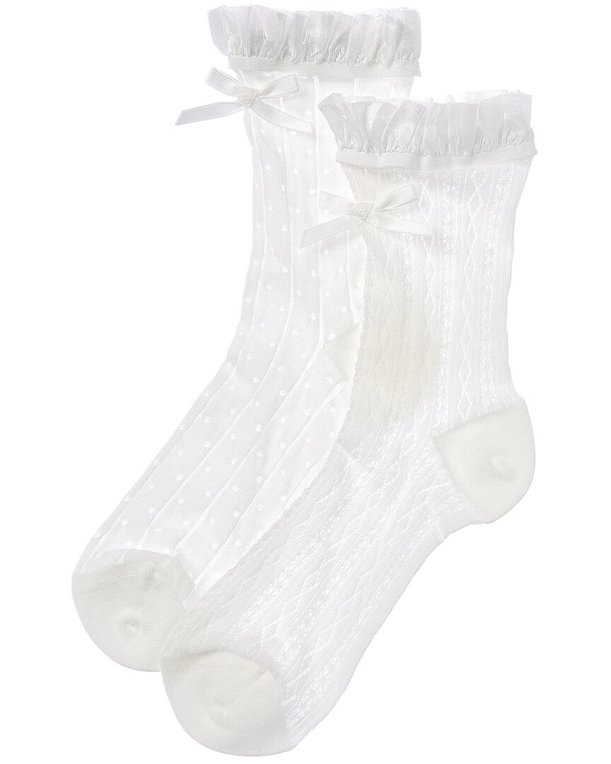 High Heel Jungle 2pk The Coquette Sock Set In White