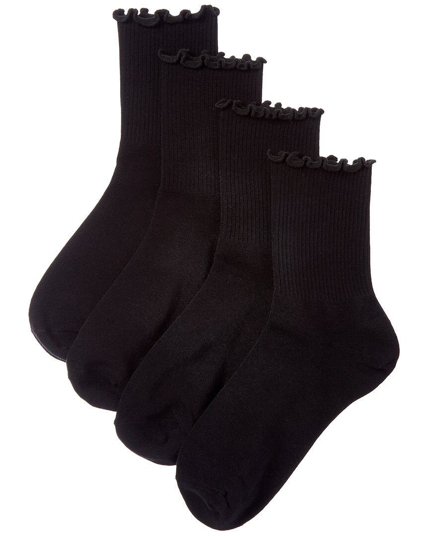 High Heel Jungle 5pk Premium Frill Edge Sock Set In Black