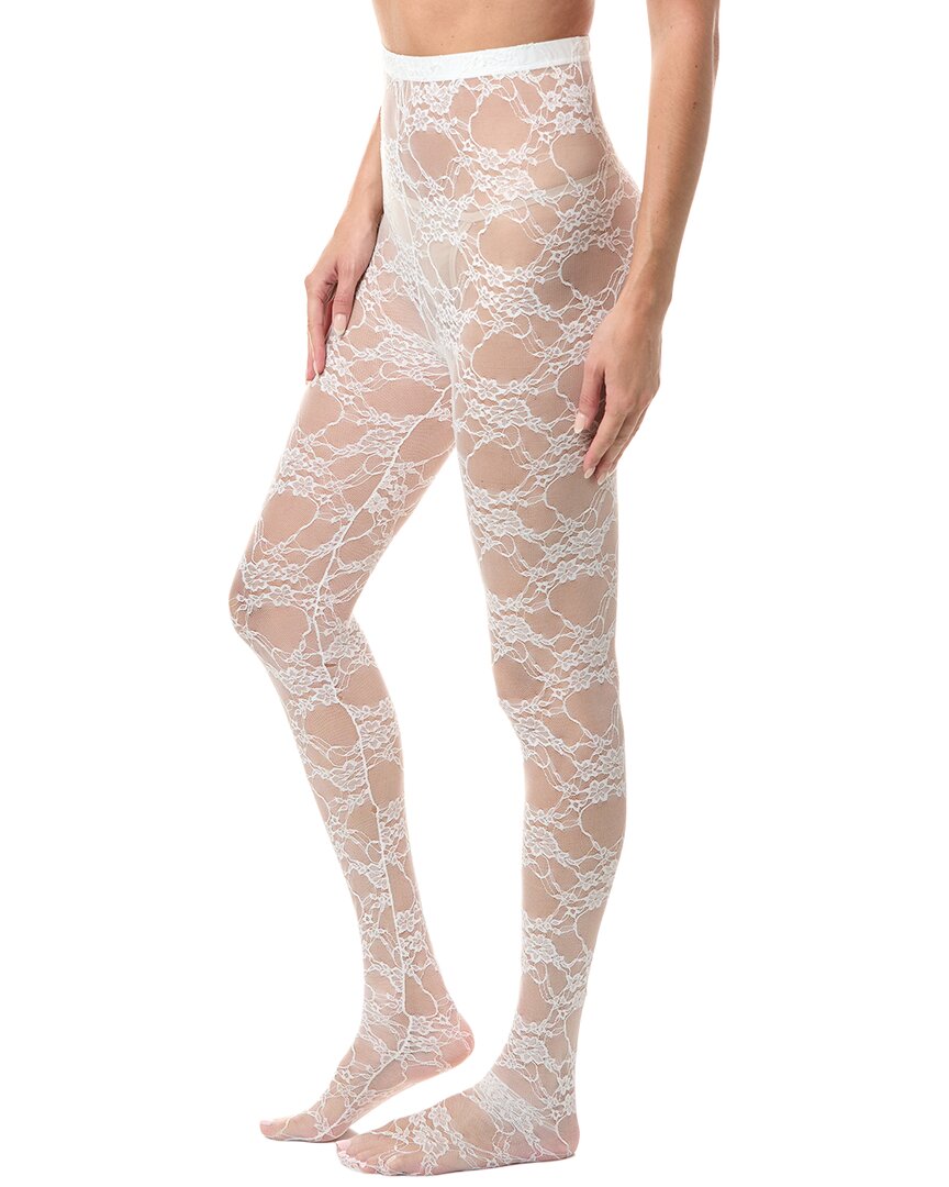 High Heel Jungle Femme Lace Tights In White