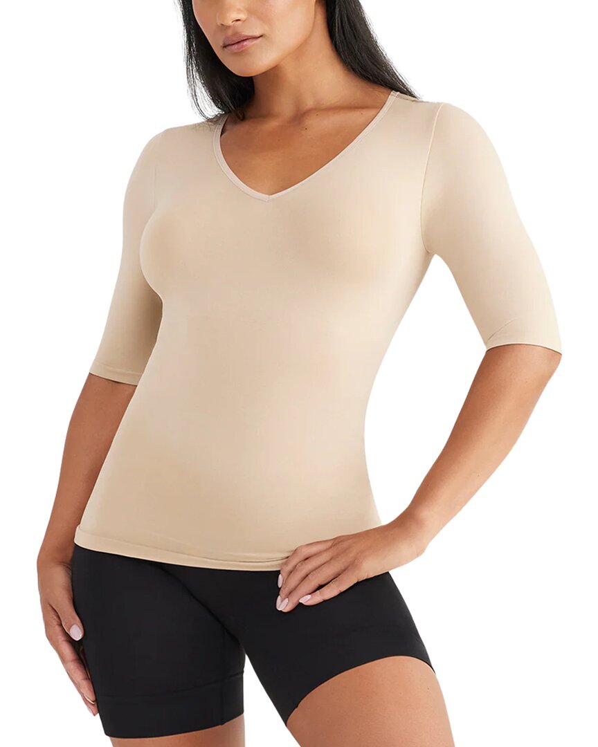Yummie 3/4 Sleeve T-shirt In Neutral