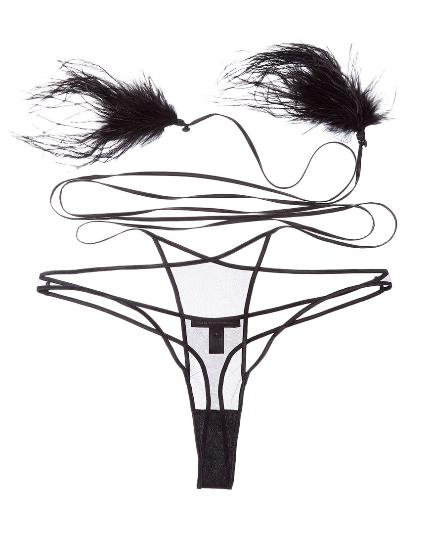 Kiki De Montparnasse Dita Wrap Thong In Black