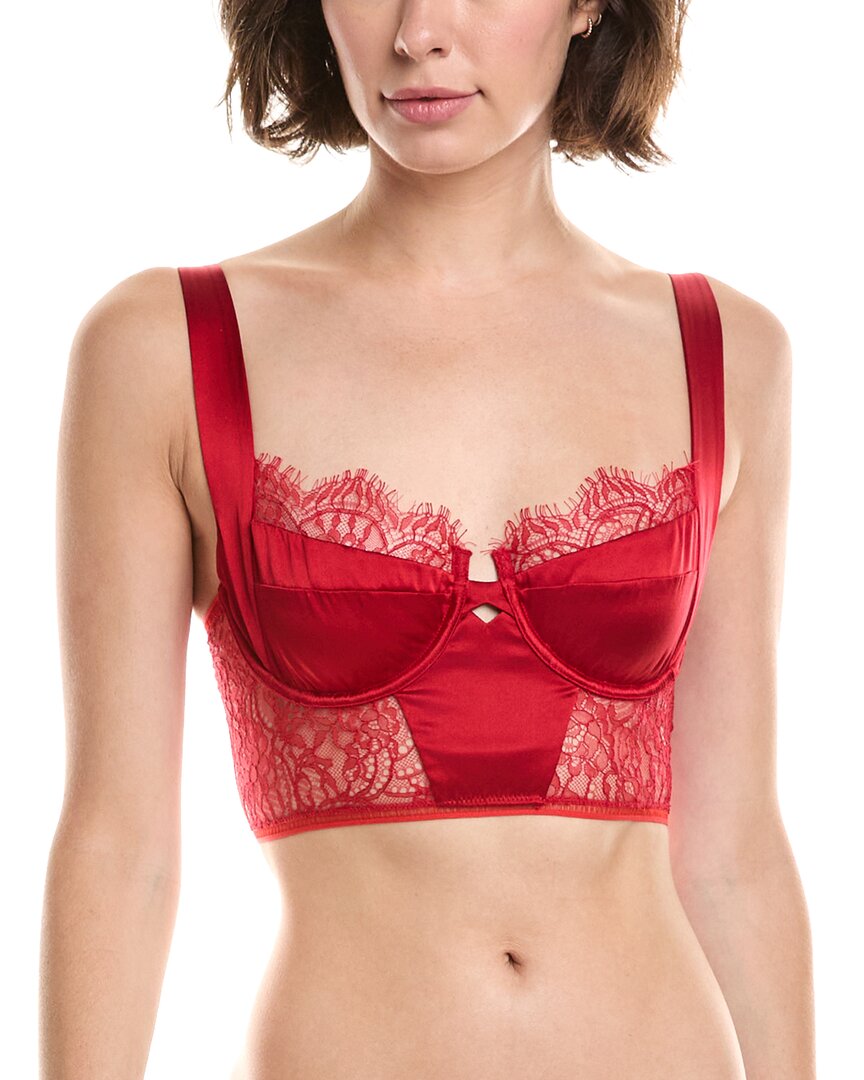 Kiki De Montparnasse Silk-blend Camaret Longline Bra In Red