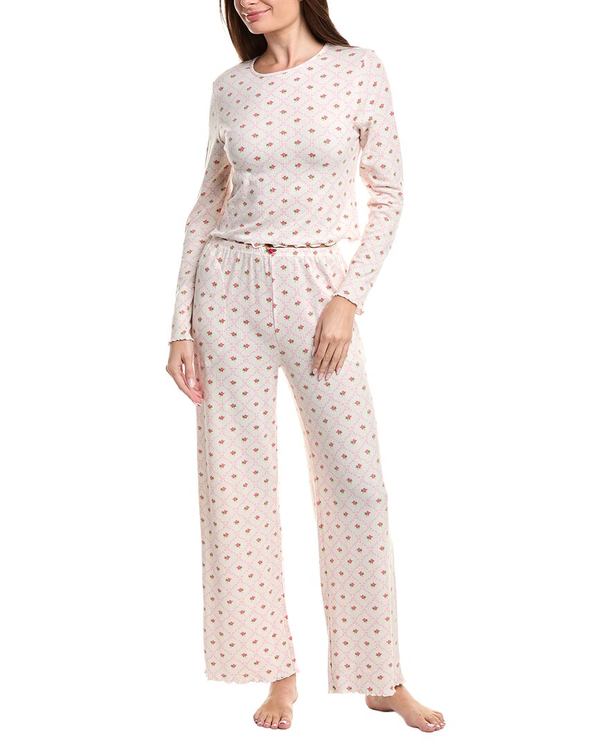 40 Winks 2pc T-shirt & Pant Set In Pink