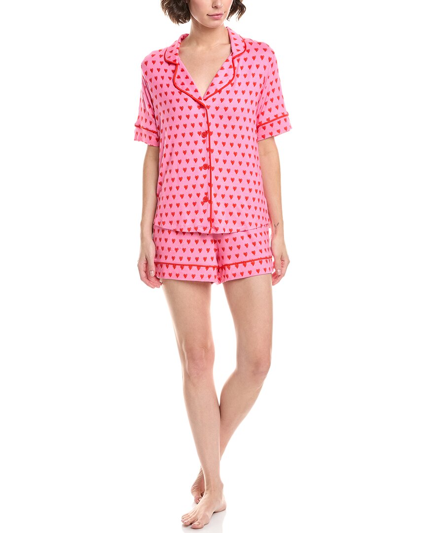 Room Service 2pc Aspen Top & Short Pajama Set In Pink