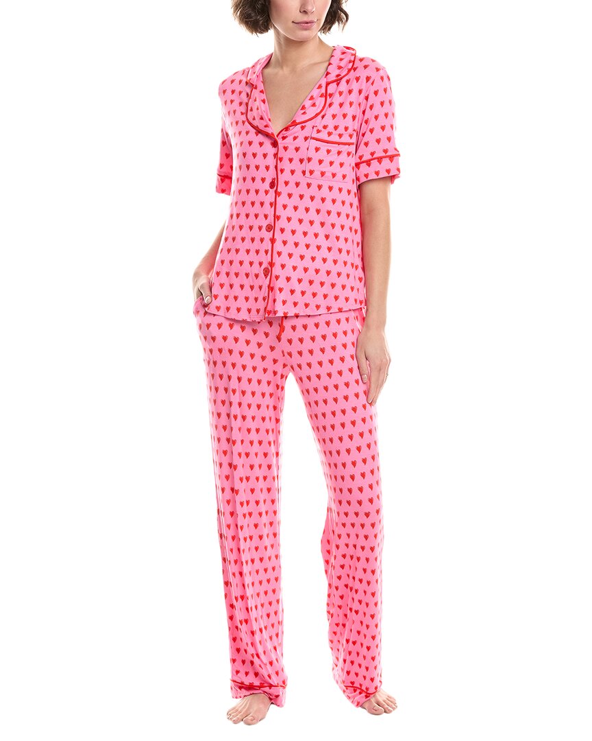 Room Service 2pc Dakota Pant & Top Pajama Set In Pink