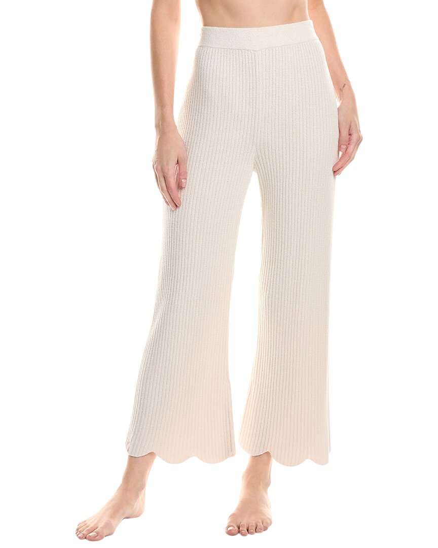 Barefoot Dreams Cozychic Ultra Lite Scallop Cropped Pant In Neutral